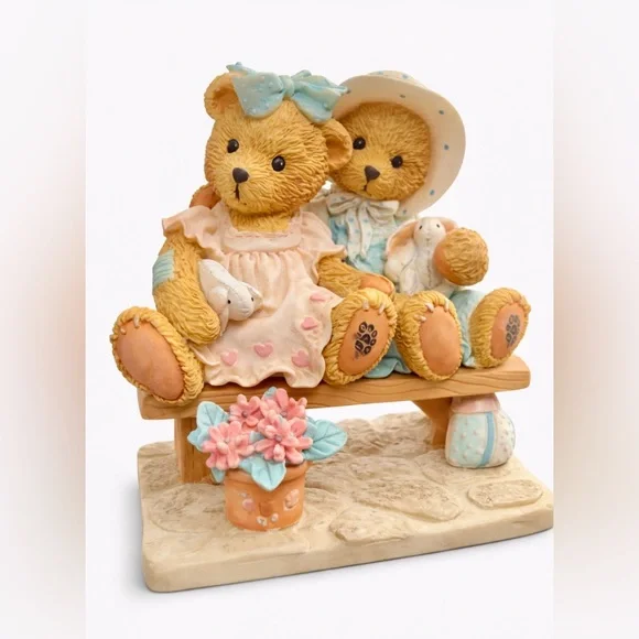 Cherished Teddies – “Tracie and Nicole” (1992) Figurine - Picture 1 of 5